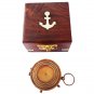 Grow Old Personalized Engraved Antique Brass Compass in Wooden box