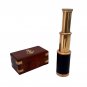 6" Handheld Vintage Brass Telescope with Wood Box - Pirate Navigation