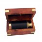 6" Handheld Vintage Brass Telescope with Wood Box - Pirate Navigation