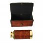 Antique Brass Engraved 6" Kelvin & Hughes London 1917 telescope in Leather case