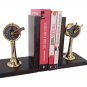 Vintage Nautical Telegraph Bookend on Antique Black Wooden Stand