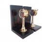 Vintage Nautical Telegraph Bookend on Antique Black Wooden Stand