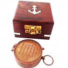Go Confidently Personalized Engraved Antique Brass Compass in Wooden box