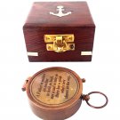 A Father is Neither Personalized Engraved Antique Brass Compass in Wooden box