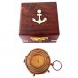 A Father is Neither Personalized Engraved Antique Brass Compass in Wooden box