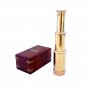 Antique Full Brass 6" Telescope with lid in Wood Box