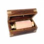 6" Handheld Vintage Cream leather Brass Telescope with Wood Box