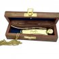 Nautical Vintage Brass/Copper Boatswain Bosun pipe whistle chain with wooden box