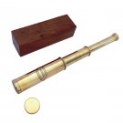 Royal Navy 12 inch Antique Full Brass Telescope with lid  in Wood Box