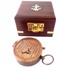 To My Son Personalized Engraved Antique Brass Compass in Wooden box