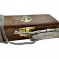 Nautical Nickel polish Brass Boatswain/Bosun pipe whistle chain with wooden box
