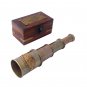 Antique Finish 4 fold 7" Victorian Marine Full Brass Telescope with Wood Box