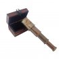 Antique Finish 4 fold 7" Victorian Marine Full Brass Telescope with Wood Box