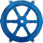 Nautical 18" Blue Wooden Ship Wheel with Aluminium Handle, Home Wall Decor