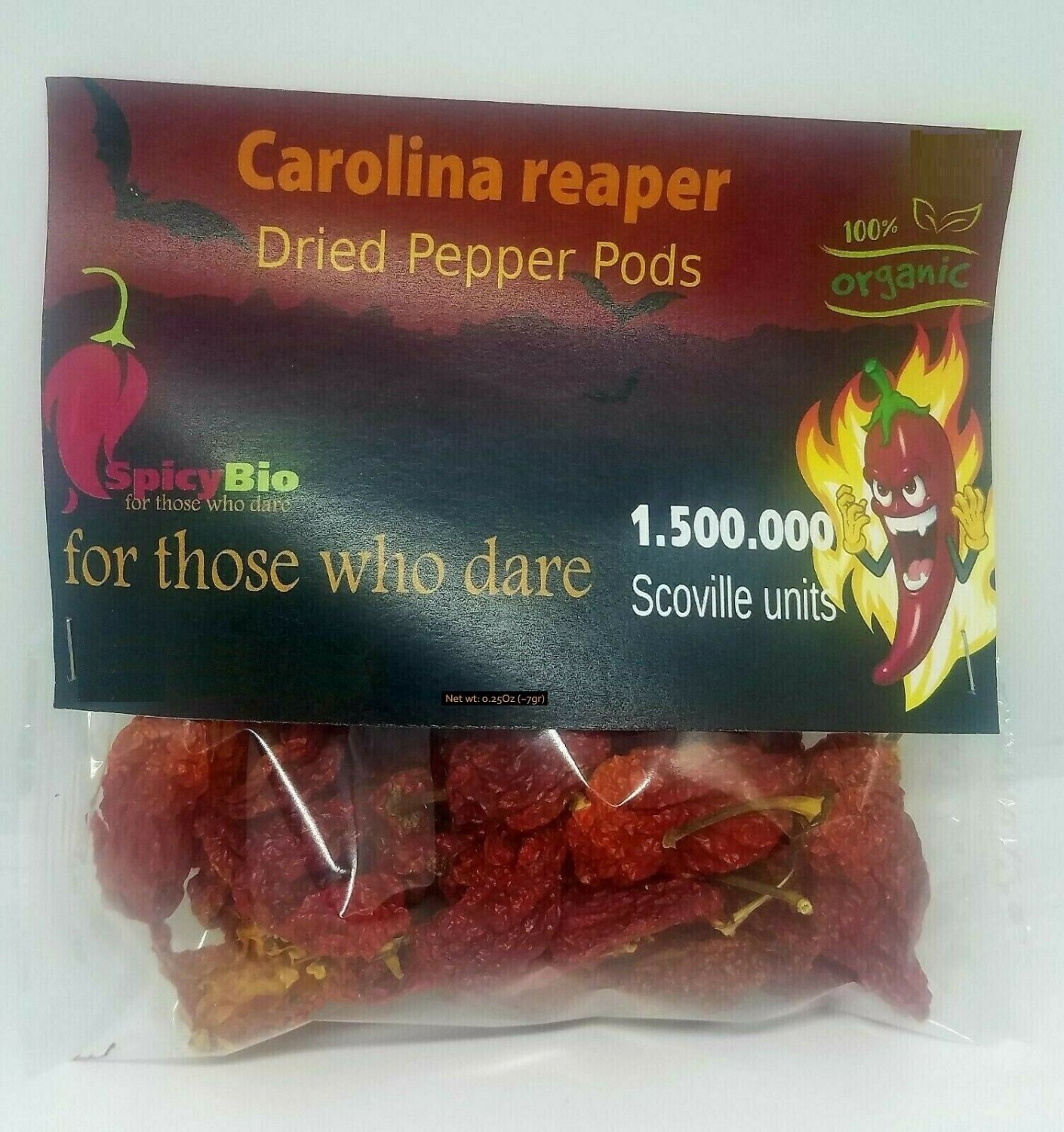 dried carolina reaper pepper pods 1 4