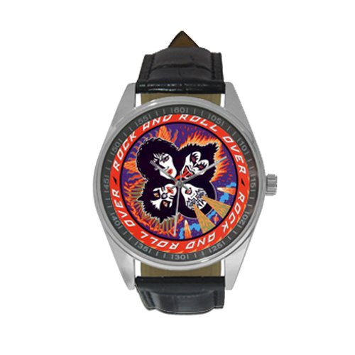 KISS Band Rock Metal Band Watches Leather Strap Watch Mens Wrist