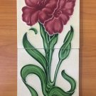 Majolica antique rare tiles collectible 1900 england 2 pc set floral by tr boote