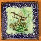 Vintage Rare Blue Rabbits Tile Marked V & B S - M 533 Collectible