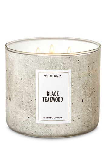 Bath & Body Works White Barn Black Teakwood Scented Candle