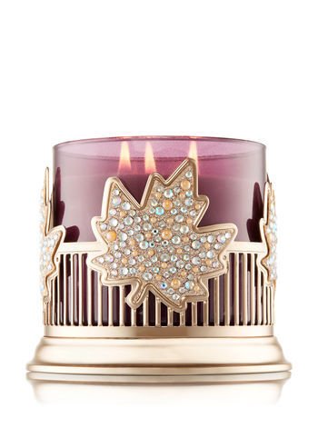 Bath & Body Works Pinstripes & Leaves Candle Sleeve