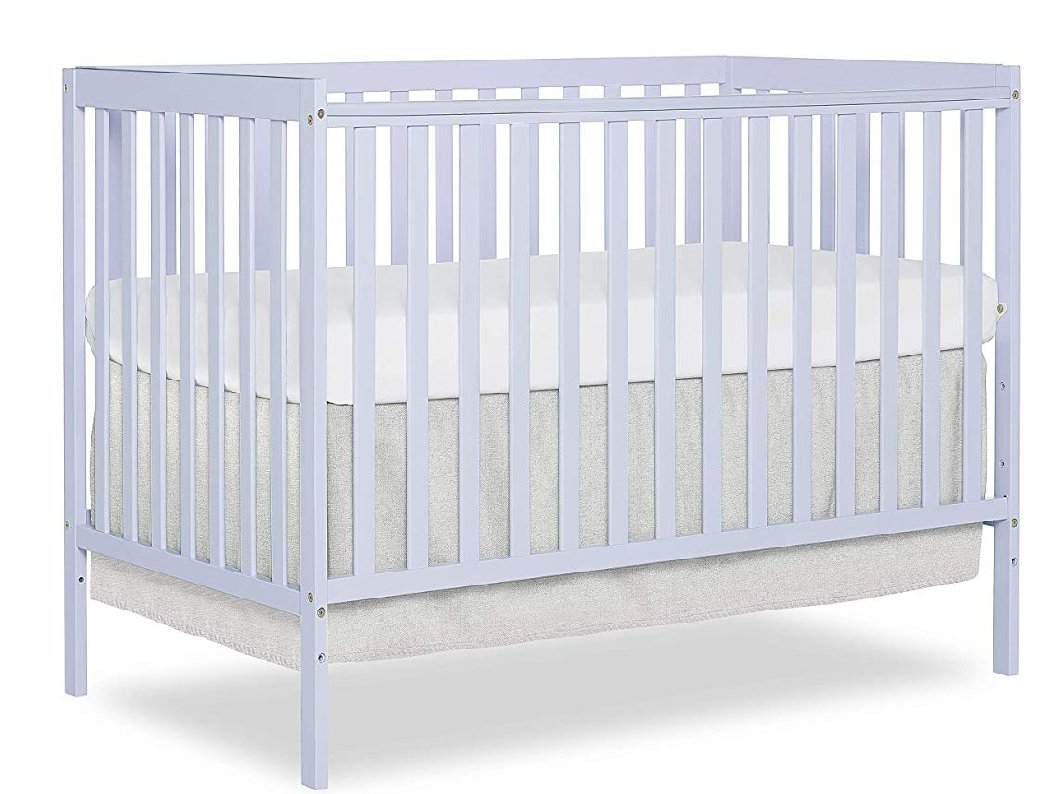 Dream On Me Synergy 5 in 1 Convertible Crib, Lavender Ice