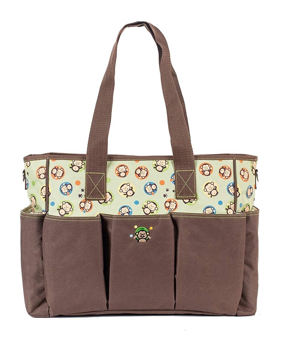 SoHo diaper bag Curious Monkey 7 pieces