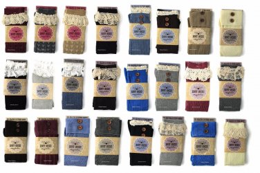 Britt's Knits Boot Socks Lace Button Trim Choose From 24 Styles Heart Chevron