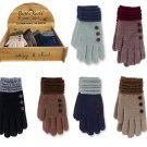 You Pick Britt's Knits Two Tone Ultra Soft Winter Gloves With Button Accents