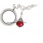 Birthstone Bead Lobster Clasp Clip Dangle Charm For Rolo Chain Floating Lockets