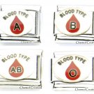 9mm Italian Charm Blood Type A B AB O + -  Medical Alert Modular Link