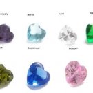 5mm CZ Birthstone Heart Love Floating Charm For Your Glass Memory Locket