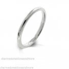 Women's Stainless Steel Wedding Band Petite 2mm Thin Rhodium Plated Ring
