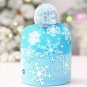 Lotsa Lites LED Flashing Christmas Hat And Matching Scarf Blue Snowflake