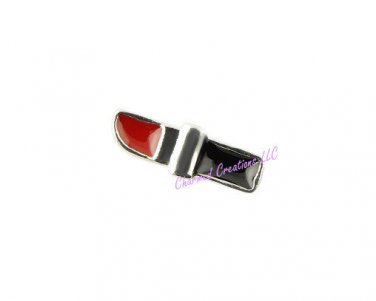Floating Charm Red Lip Stick Makeup Cosmetic For Glass Memory Locket Necklace