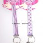 Wristlet Strap Key Chain Sister Heart Polka Dot Or Striped Dog Lobster Clasp