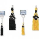Graduation Tassel Key Chain 1" O Ring Gold Or Black Grad Hat Charm Cap School