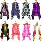 Lavello Designer Chiffon Vest Shawl Multi Way's To Wear 8 Styles Floral Prints