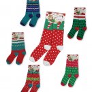 Christmas Knee High Socks Holiday Themed Stockings With Chevron Tree Dot Pattern