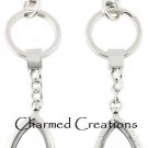 Crystal CZ Teardrop Floating Charm Memory Locket Key Chain W/ Lobster Dog Clasp