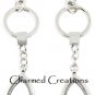 Crystal CZ Teardrop Floating Charm Memory Locket Key Chain W/ Lobster Dog Clasp