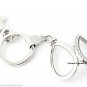 Crystal CZ Teardrop Floating Charm Memory Locket Key Chain W/ Lobster Dog Clasp
