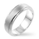 Mens 5mm Wide 2 Tone Classic Wedding Band Rhodium Bonded Ring Sizes 8 9 10 11 12