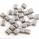 Pink Letter Initials Alphabet Name ID Monogram 9mm Italian Charm Stainless Steel