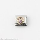 June Dog Paw Animal Print Birthstone Birthday 9mm Italian Charm Stainless Link