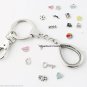 Plain Teardrop Floating Charm Memory Locket Key Chain With Lobster Dog Clasp