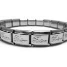 Believe 9mm Italian Charm Shiny Stainless Steel Starter Bracelet Modular Links