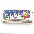 Santa Sleigh Reindeer Christmas Holiday Superlink 9mm Italian Charm Modular Link