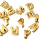 Plain Gold Tone Initial Alphabet Letter Floating Charm For Glass Memory Lockets