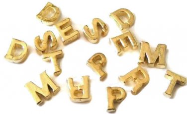 Plain Gold Tone Initial Alphabet Letter Floating Charm For Glass Memory Lockets