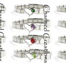 YOU PICK Birthstone 9mm Italian Charm Heart Enhancer Starter Bracelet Jan-Dec